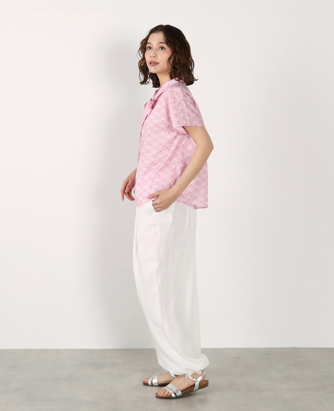 【LOURMARIN】リバティプリントボウタイブラウス 詳細画像 ピンク 6