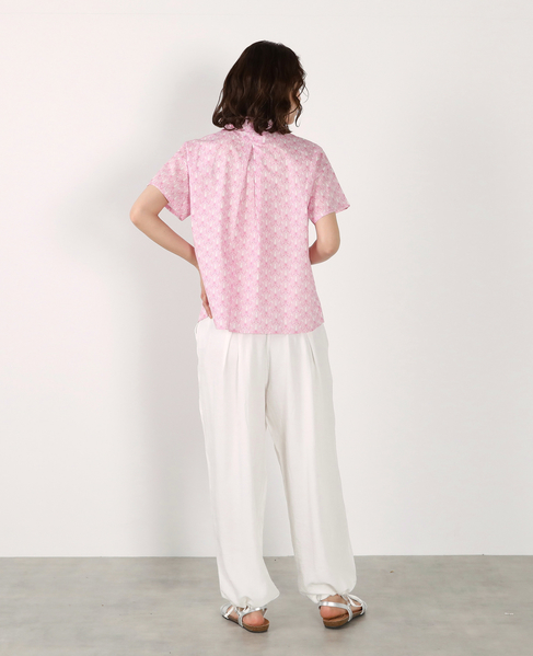 【LOURMARIN】リバティプリントボウタイブラウス 詳細画像 ピンク 8