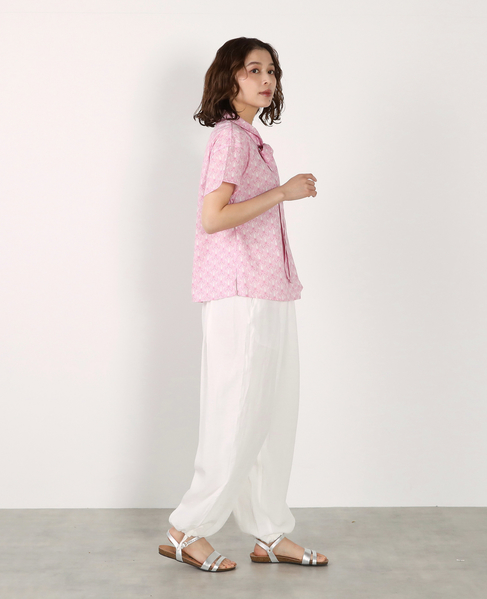 【LOURMARIN】リバティプリントボウタイブラウス 詳細画像 ピンク 9