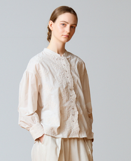 【LOURMARIN】バンドカラーレースシャツ