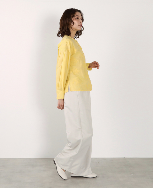 【LOURMARIN】バンドカラーレースシャツ 詳細画像 イエロー 11