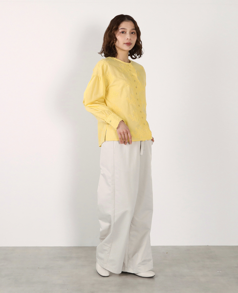 【LOURMARIN】バンドカラーレースシャツ 詳細画像 イエロー 12