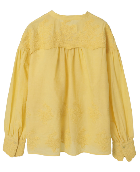 【LOURMARIN】バンドカラーレースシャツ 詳細画像 イエロー 15