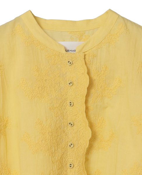 【LOURMARIN】バンドカラーレースシャツ 詳細画像 イエロー 16