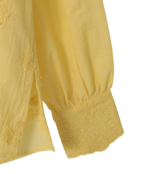 【LOURMARIN】バンドカラーレースシャツ 詳細画像 イエロー 17