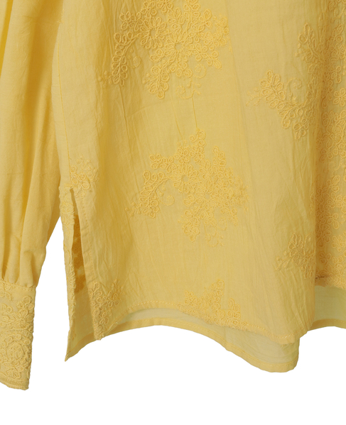 【LOURMARIN】バンドカラーレースシャツ 詳細画像 イエロー 18