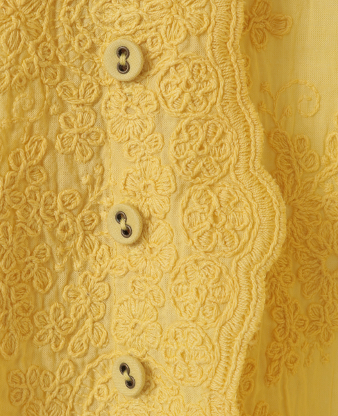 【LOURMARIN】バンドカラーレースシャツ 詳細画像 イエロー 19