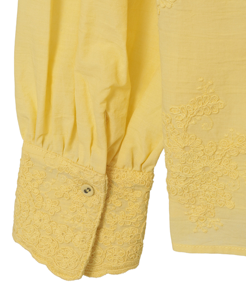 【LOURMARIN】バンドカラーレースシャツ 詳細画像 イエロー 20