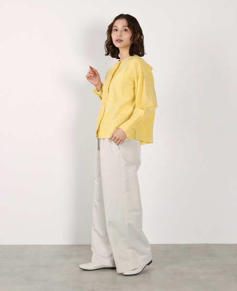 【LOURMARIN】バンドカラーレースシャツ 詳細画像 イエロー 7