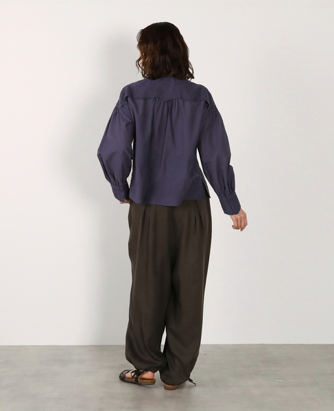 【LOURMARIN】バンドカラーレースシャツ 詳細画像 ネイビー 10