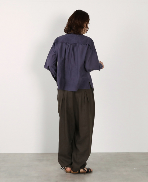 【LOURMARIN】バンドカラーレースシャツ 詳細画像 ネイビー 11