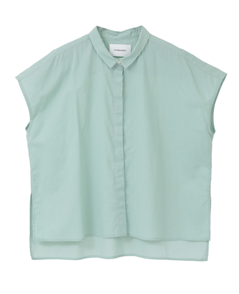 【LOURMARIN】シャツカラーフレンチブラウス 詳細画像 ミント 1