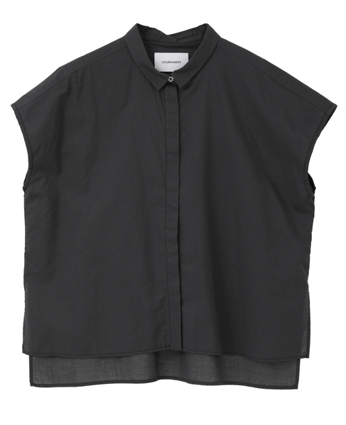 【LOURMARIN】シャツカラーフレンチブラウス 詳細画像 スミクロ 1