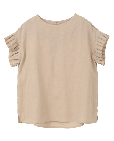 【LOURMARIN】フリルスリーブブラウス 詳細画像 ベージュ 1