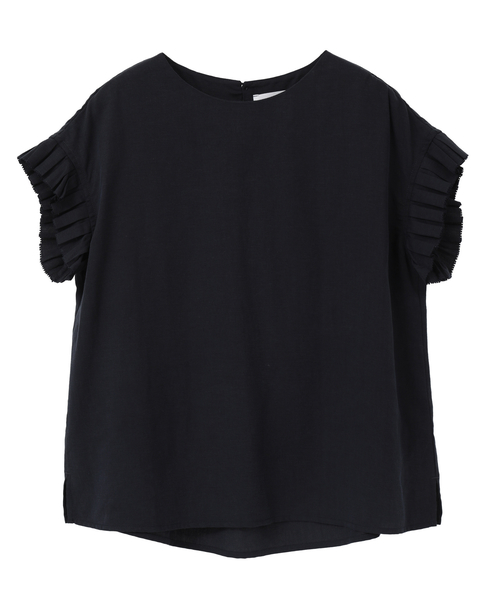 【LOURMARIN】フリルスリーブブラウス 詳細画像 ネイビー 1