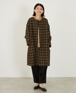 【LOURMARIN】チドリツィードノーカラーコート