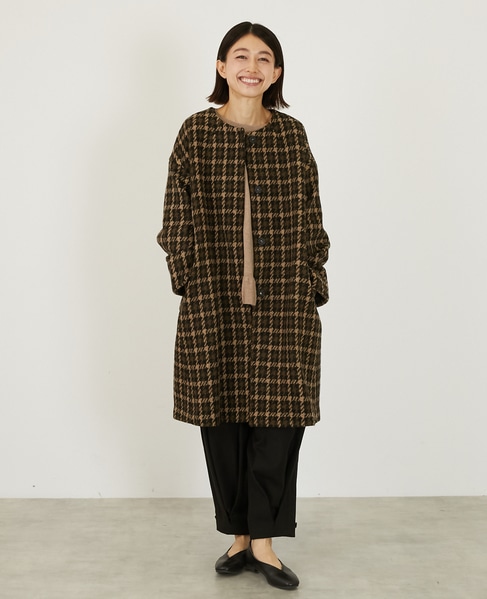 【LOURMARIN】チドリツィードノーカラーコート 詳細画像 その他 1