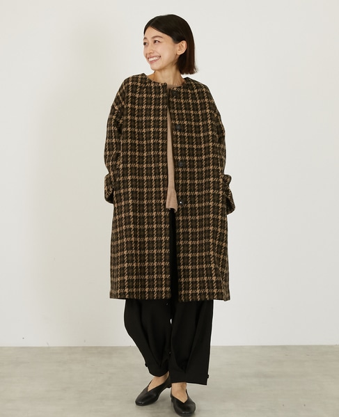 【LOURMARIN】チドリツィードノーカラーコート 詳細画像 その他 2