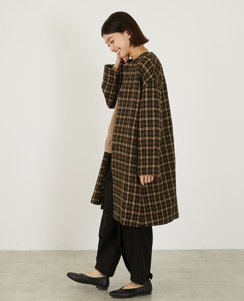 【LOURMARIN】チドリツィードノーカラーコート 詳細画像 その他 3