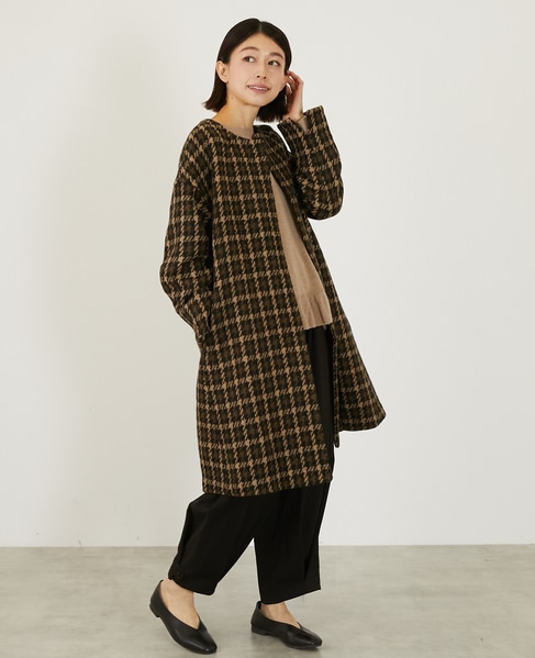 【LOURMARIN】チドリツィードノーカラーコート 詳細画像 その他 6