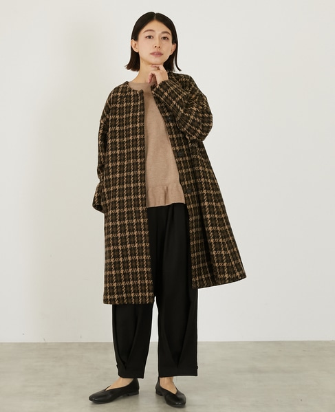 【LOURMARIN】チドリツィードノーカラーコート 詳細画像 その他 7