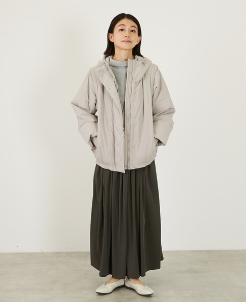 2WAY中綿ジャケット 詳細画像 グレイッシュベージュ 2