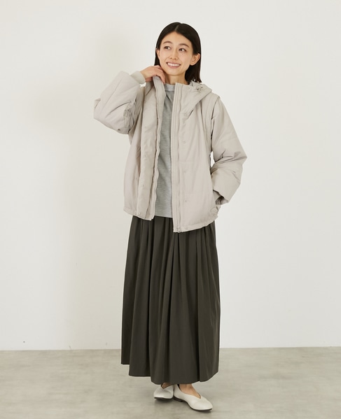 2WAY中綿ジャケット 詳細画像 グレイッシュベージュ 3