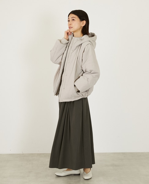 2WAY中綿ジャケット 詳細画像 グレイッシュベージュ 4