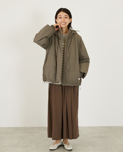 2WAY中綿ジャケット 詳細画像 カーキ 2