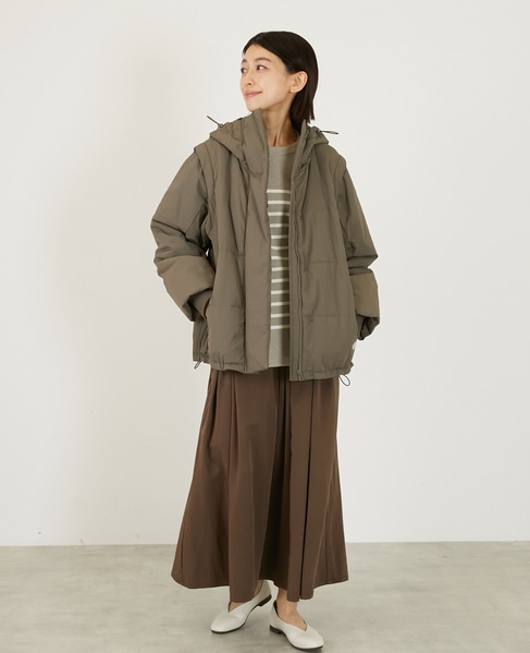 2WAY中綿ジャケット 詳細画像 カーキ 3