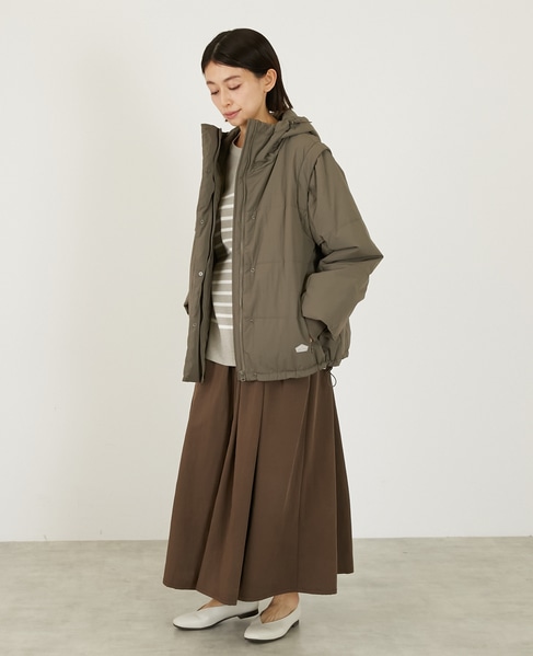 2WAY中綿ジャケット 詳細画像 カーキ 4