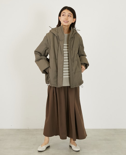 2WAY中綿ジャケット 詳細画像 カーキ 7