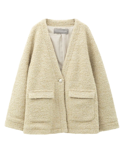 ツィードカーディガンジャケット 詳細画像 ベージュ 4