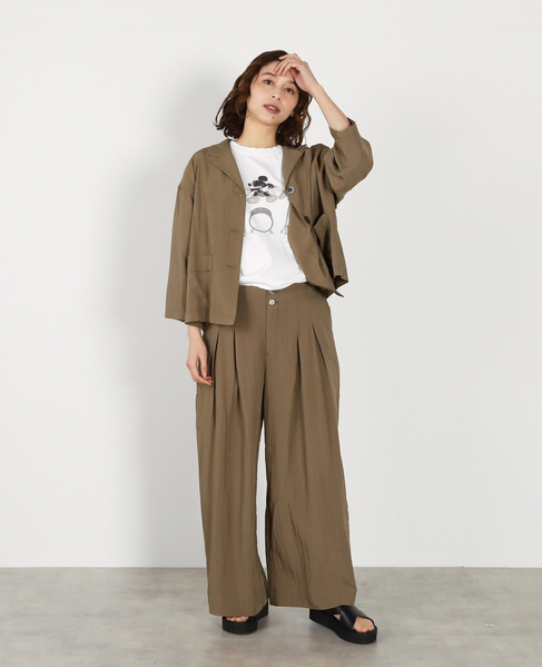 オープンカラージャケット 詳細画像 カーキ 11