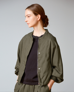 【LOURMARIN】レーヨン麻ギャザーブルゾン