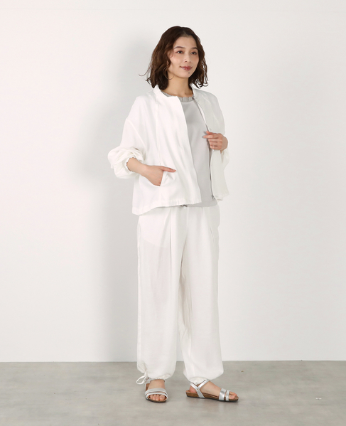 【LOURMARIN】レーヨン麻ギャザーブルゾン 詳細画像 ホワイト 10