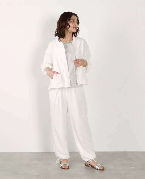 【LOURMARIN】レーヨン麻ギャザーブルゾン 詳細画像 ホワイト 11