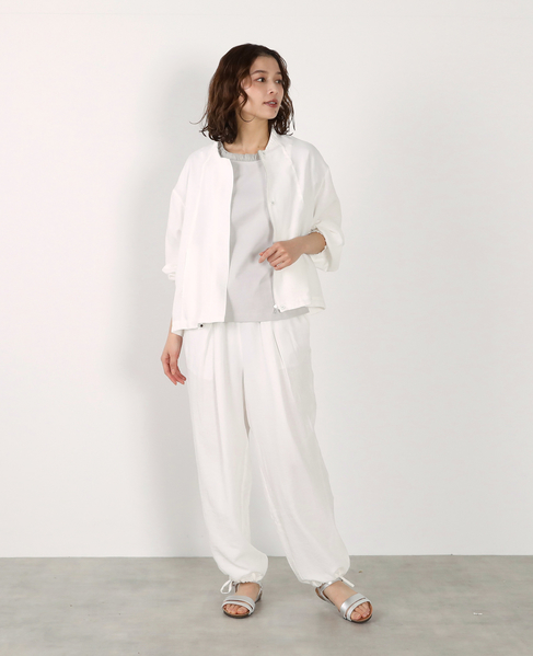 【LOURMARIN】レーヨン麻ギャザーブルゾン 詳細画像 ホワイト 5