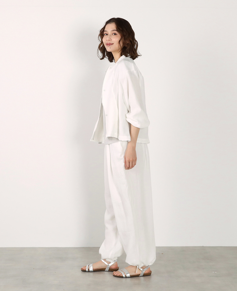 【LOURMARIN】レーヨン麻ギャザーブルゾン 詳細画像 ホワイト 6