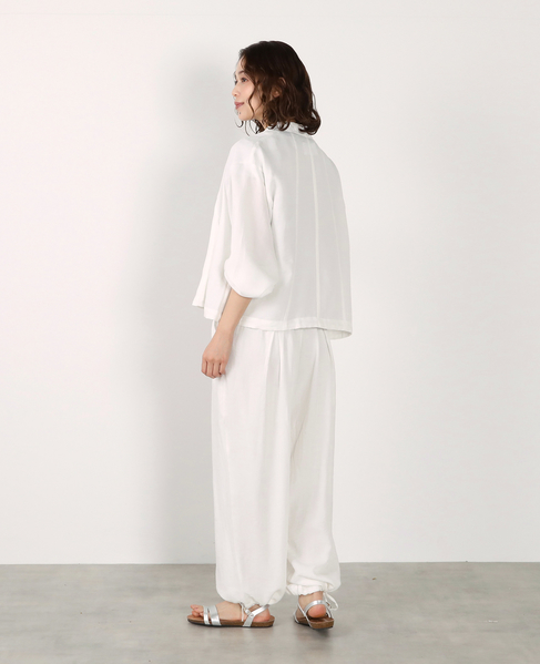 【LOURMARIN】レーヨン麻ギャザーブルゾン 詳細画像 ホワイト 7