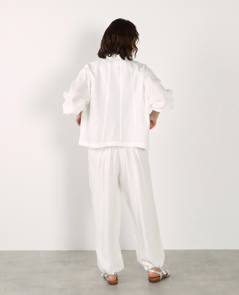【LOURMARIN】レーヨン麻ギャザーブルゾン 詳細画像 ホワイト 8