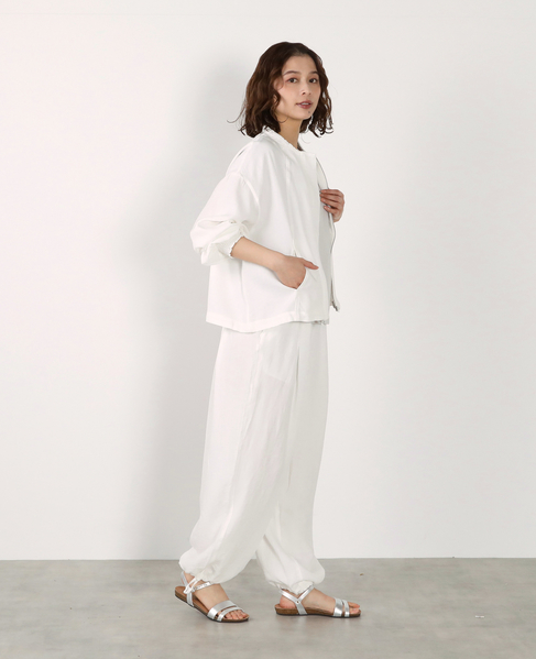 【LOURMARIN】レーヨン麻ギャザーブルゾン 詳細画像 ホワイト 9