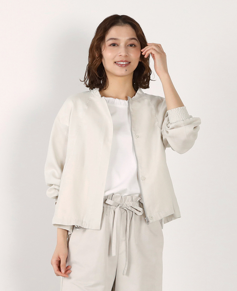 【LOURMARIN】レーヨン麻ギャザーブルゾン 詳細画像 ライトベージュ 1