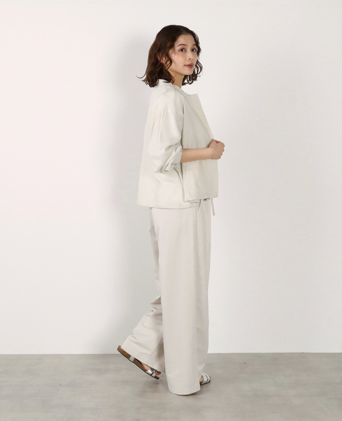 【LOURMARIN】レーヨン麻ギャザーブルゾン 詳細画像 ライトベージュ 9