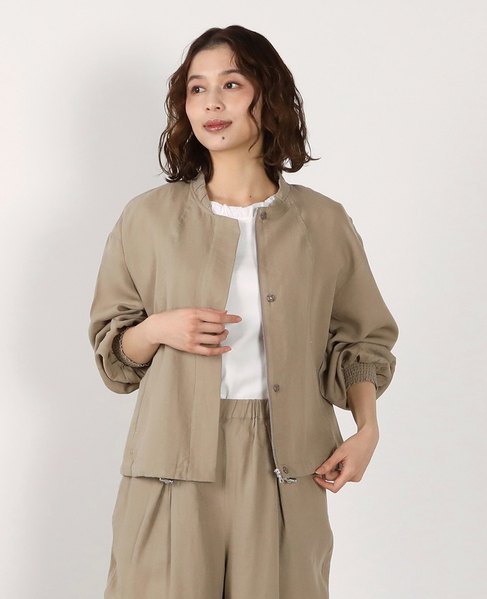 【LOURMARIN】レーヨン麻ギャザーブルゾン 詳細画像 ベージュ 1