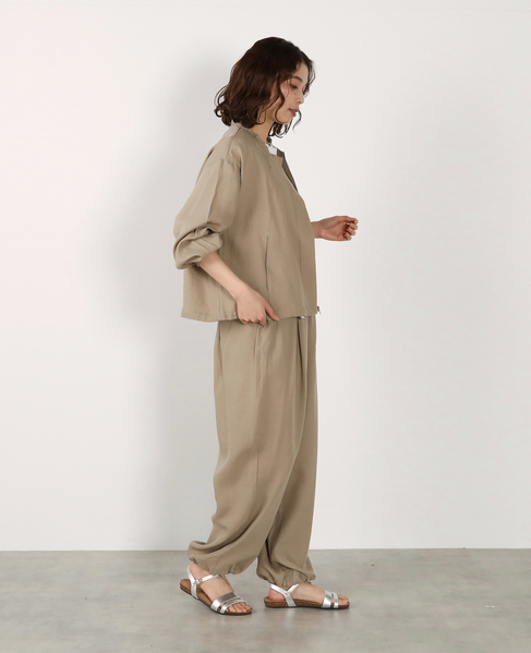 【LOURMARIN】レーヨン麻ギャザーブルゾン 詳細画像 ベージュ 10