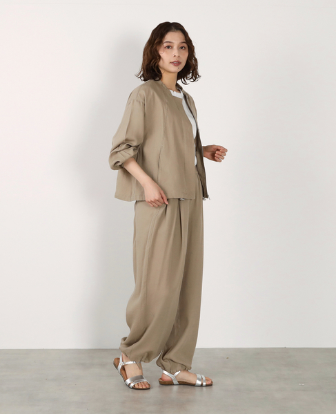 【LOURMARIN】レーヨン麻ギャザーブルゾン 詳細画像 ベージュ 11