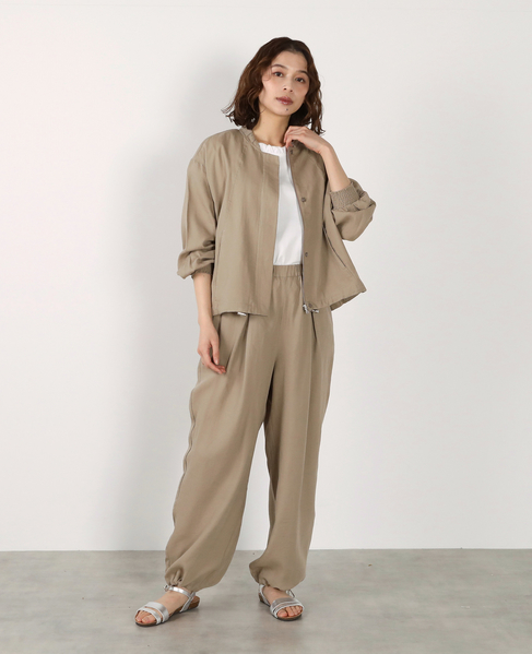 【LOURMARIN】レーヨン麻ギャザーブルゾン 詳細画像 ベージュ 12