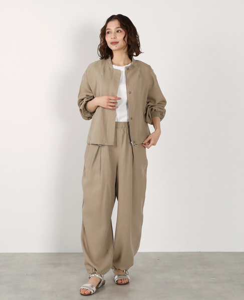 【LOURMARIN】レーヨン麻ギャザーブルゾン 詳細画像 ベージュ 2