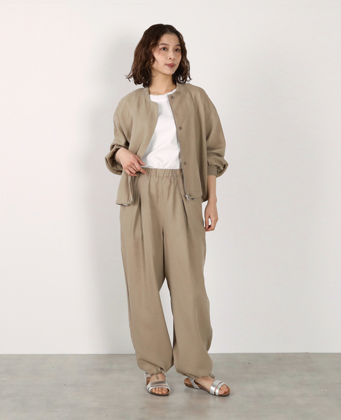 【LOURMARIN】レーヨン麻ギャザーブルゾン 詳細画像 ベージュ 5